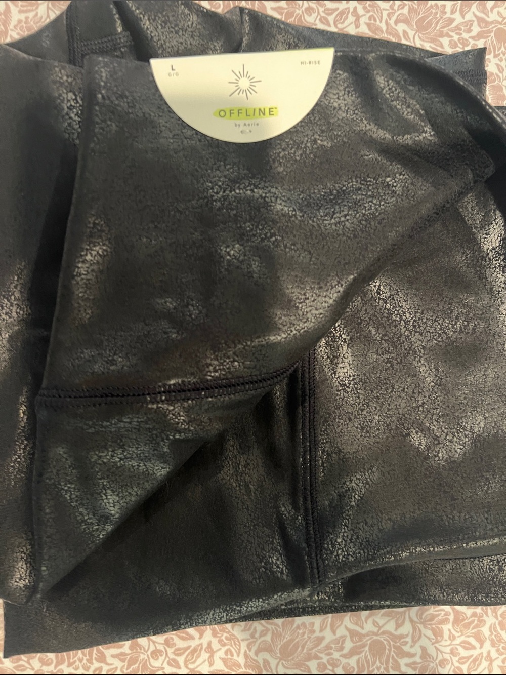 Aerie Offline Faux Leather Leggings Large by American Eagle Black